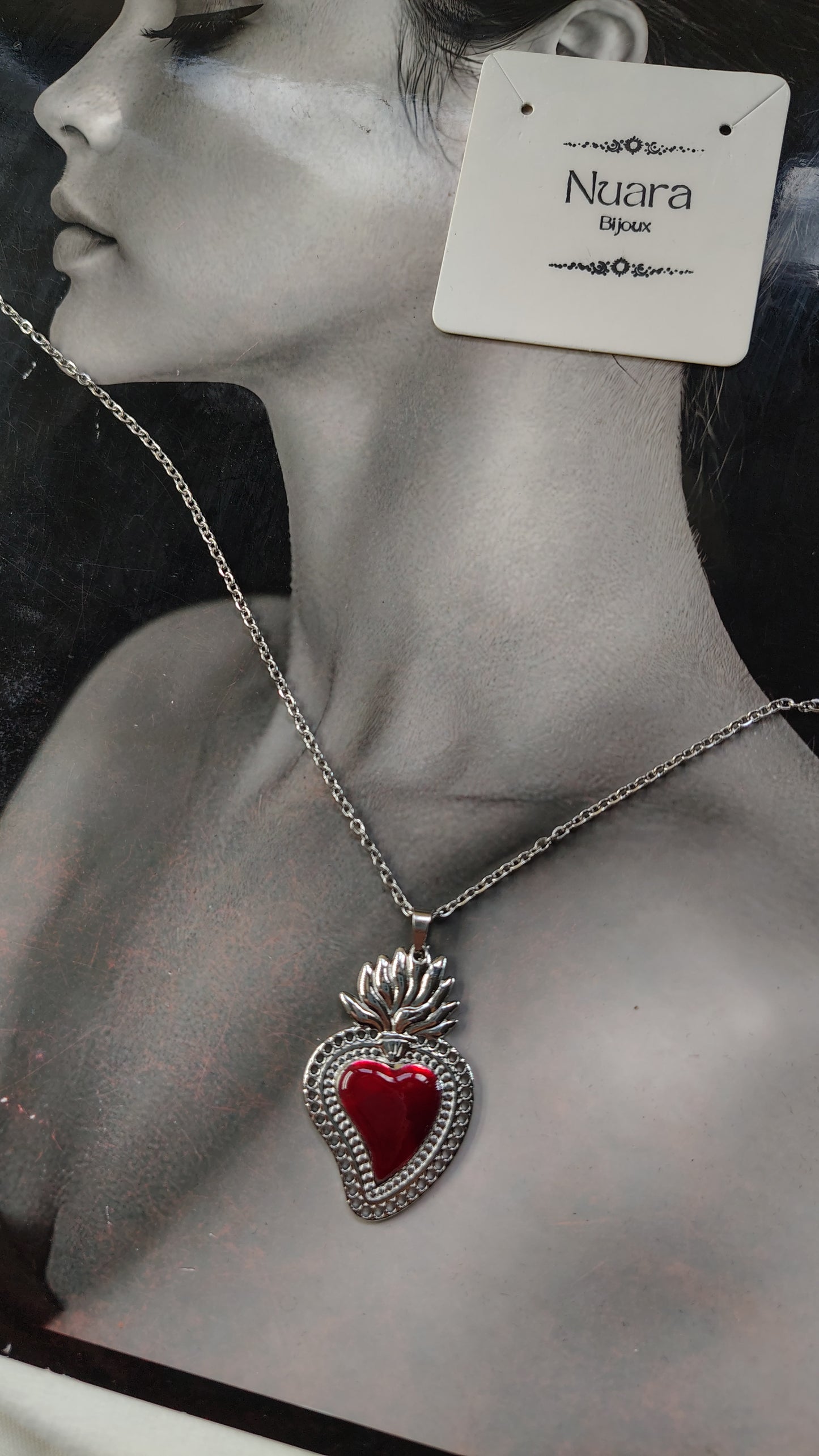 Collana in Acciaio Inossidabile con Sacro Cuore | Nuara Bijoux