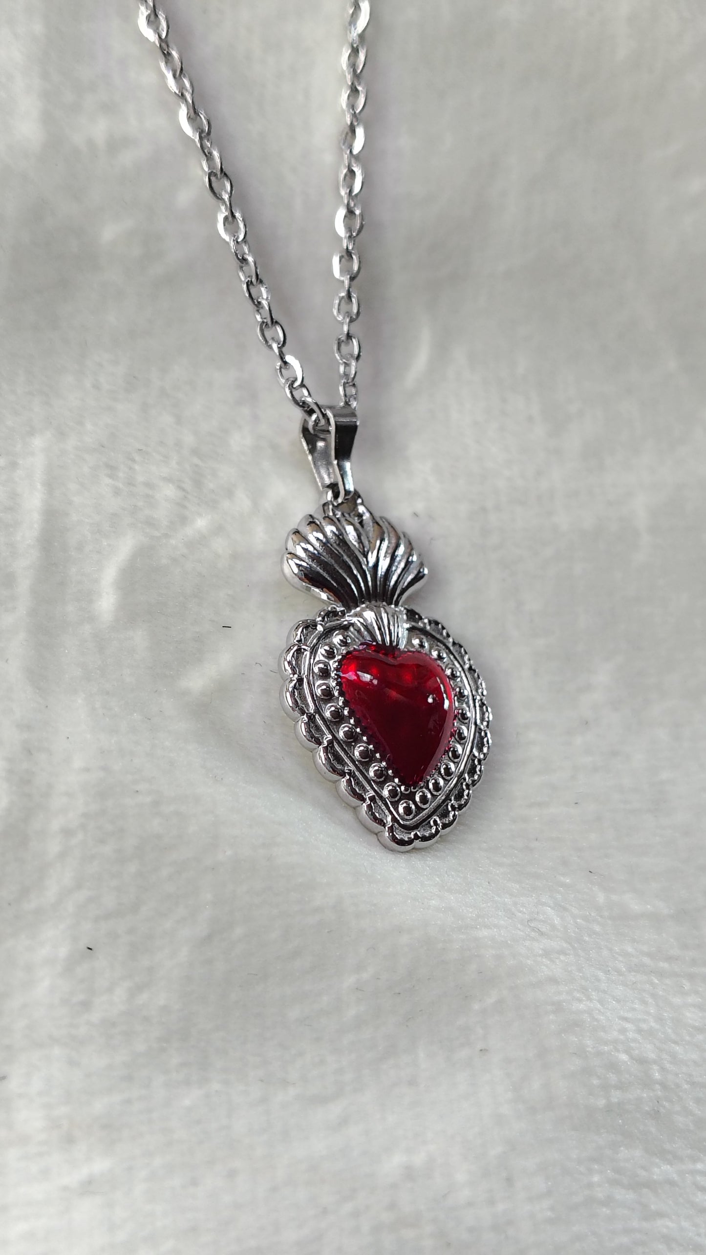 Collana in Acciaio Inossidabile con Sacro Cuore | Nuara Bijoux