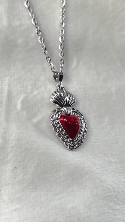 Collana in Acciaio Inossidabile con Sacro Cuore | Nuara Bijoux